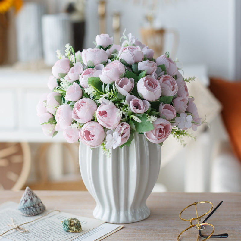 Elegant Rose Series - Artificial Silk Rose Bouquet Arrangement For Living Room And Indoor Decoratio