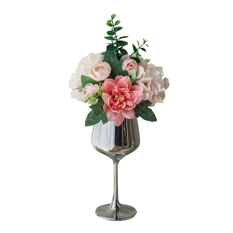 Bridal Wine Series - Artificial Silk Flowers Bouquet Arrangement For Living Room Indoor Decoration And Wedding