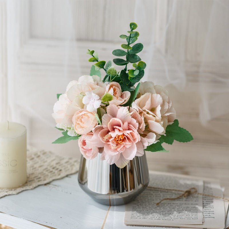 Bridal Wine Series - Artificial Silk Flowers Bouquet Arrangement For Living Room Indoor Decoration And Wedding