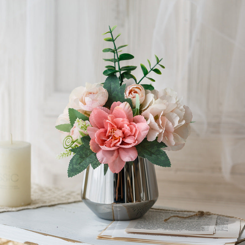Bridal Wine Series - Artificial Silk Flowers Bouquet Arrangement For Living Room Indoor Decoration And Wedding