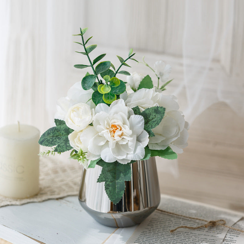 Bridal Wine Series - Artificial Silk Flowers Bouquet Arrangement For Living Room Indoor Decoration And Wedding