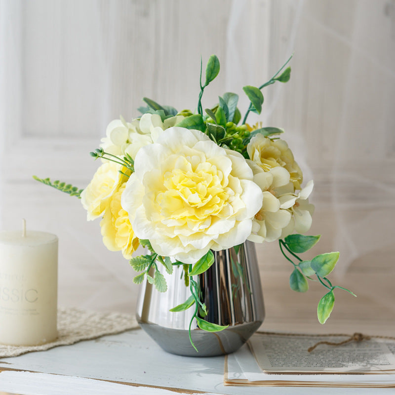 Bridal Wine Series - Artificial Silk Flowers Bouquet Arrangement For Living Room Indoor Decoration And Wedding