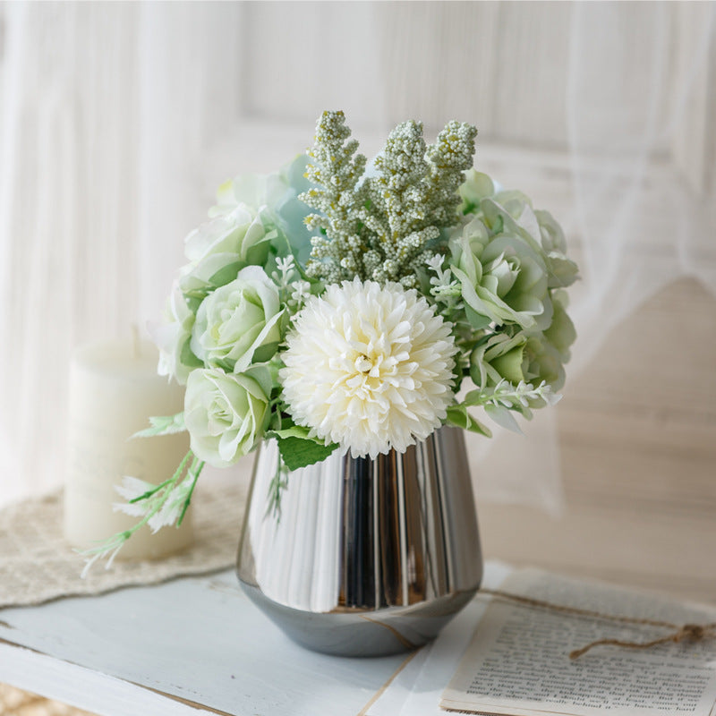 Bridal Wine Series - Artificial Silk Flowers Bouquet Arrangement For Living Room Indoor Decoration And Wedding