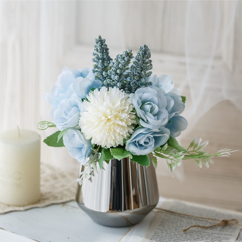 Bridal Wine Series - Artificial Silk Flowers Bouquet Arrangement For Living Room Indoor Decoration And Wedding