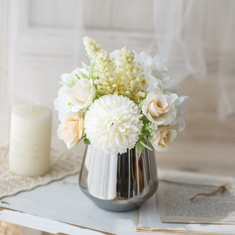 Bridal Wine Series - Artificial Silk Flowers Bouquet Arrangement For Living Room Indoor Decoration And Wedding