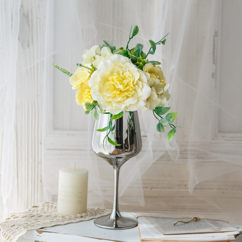 Bridal Wine Series - Artificial Silk Flowers Bouquet Arrangement For Living Room Indoor Decoration And Wedding