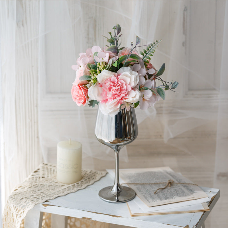 Bridal Wine Series - Artificial Silk Flowers Bouquet Arrangement For Living Room Indoor Decoration And Wedding