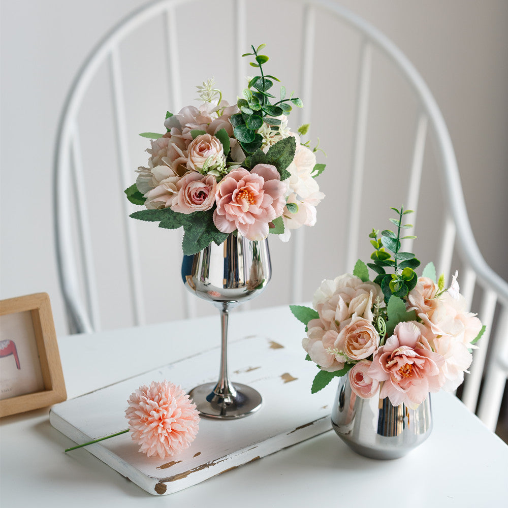 Bridal Wine Series - Artificial Silk Flowers Bouquet Arrangement For Living Room Indoor Decoration And Wedding