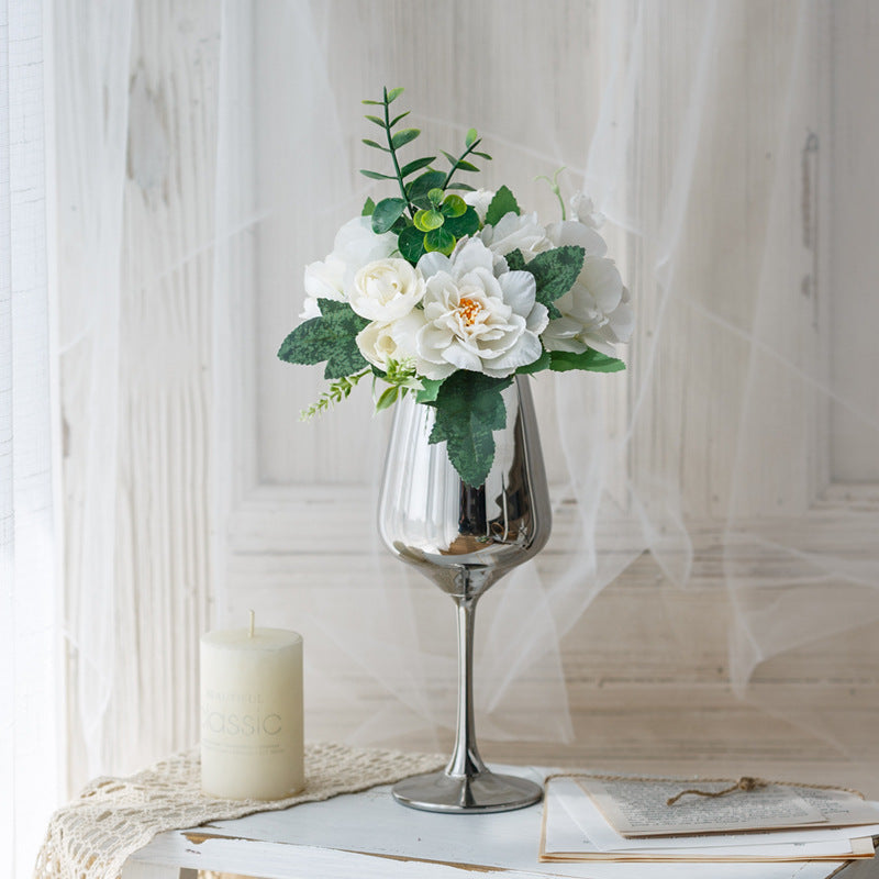 Bridal Wine Series - Artificial Silk Flowers Bouquet Arrangement For Living Room Indoor Decoration And Wedding