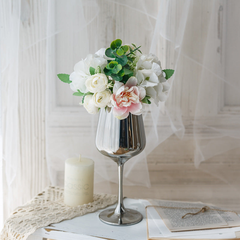 Bridal Wine Series - Artificial Silk Flowers Bouquet Arrangement For Living Room Indoor Decoration And Wedding