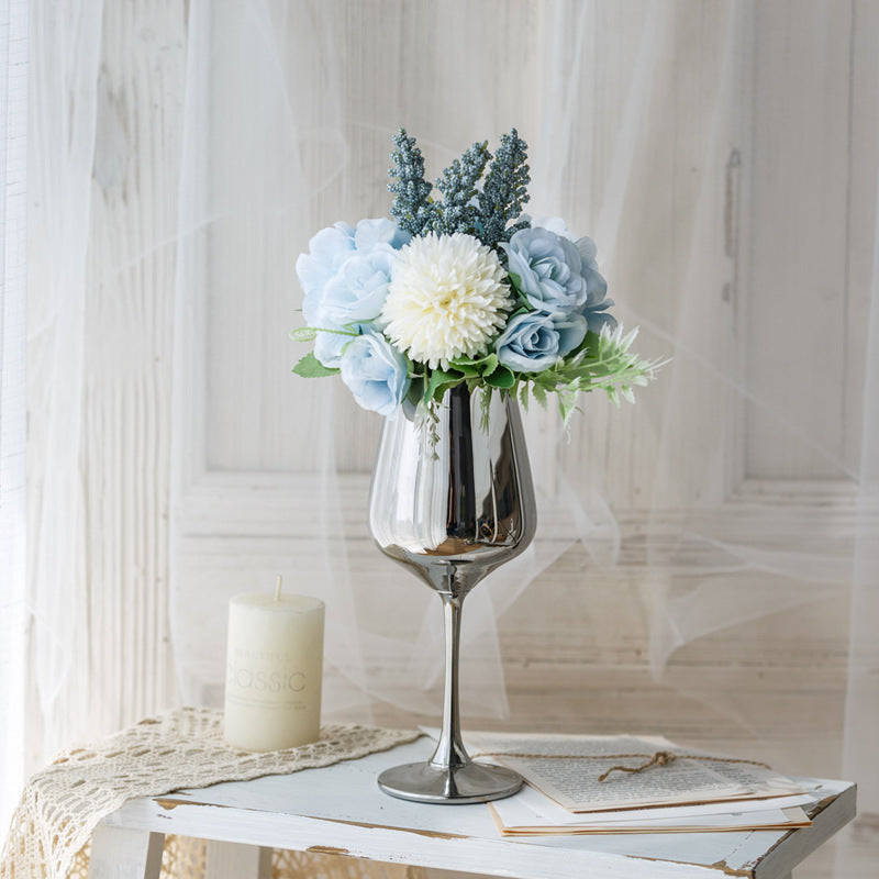 Bridal Wine Series - Artificial Silk Flowers Bouquet Arrangement For Living Room Indoor Decoration And Wedding