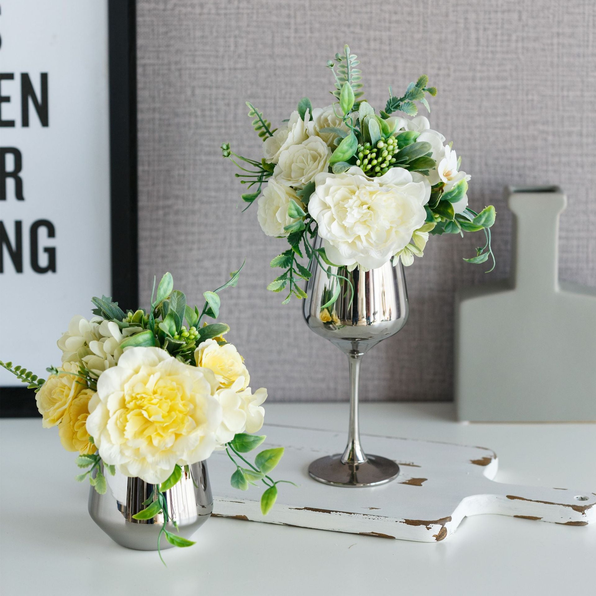 Bridal Wine Series - Artificial Silk Flowers Bouquet Arrangement For Living Room Indoor Decoration And Wedding