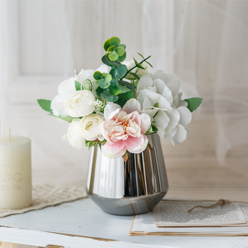 Bridal Wine Series - Artificial Silk Flowers Bouquet Arrangement For Living Room Indoor Decoration And Wedding