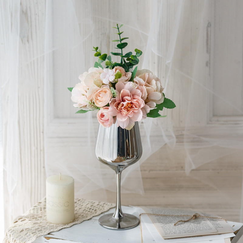 Bridal Wine Series - Artificial Silk Flowers Bouquet Arrangement For Living Room Indoor Decoration And Wedding