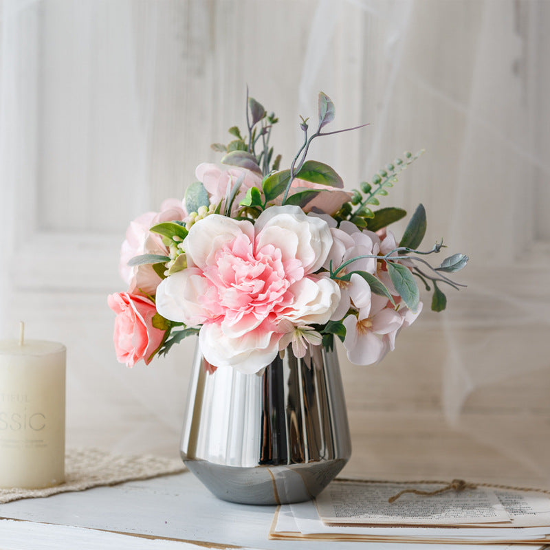 Bridal Wine Series - Artificial Silk Flowers Bouquet Arrangement For Living Room Indoor Decoration And Wedding