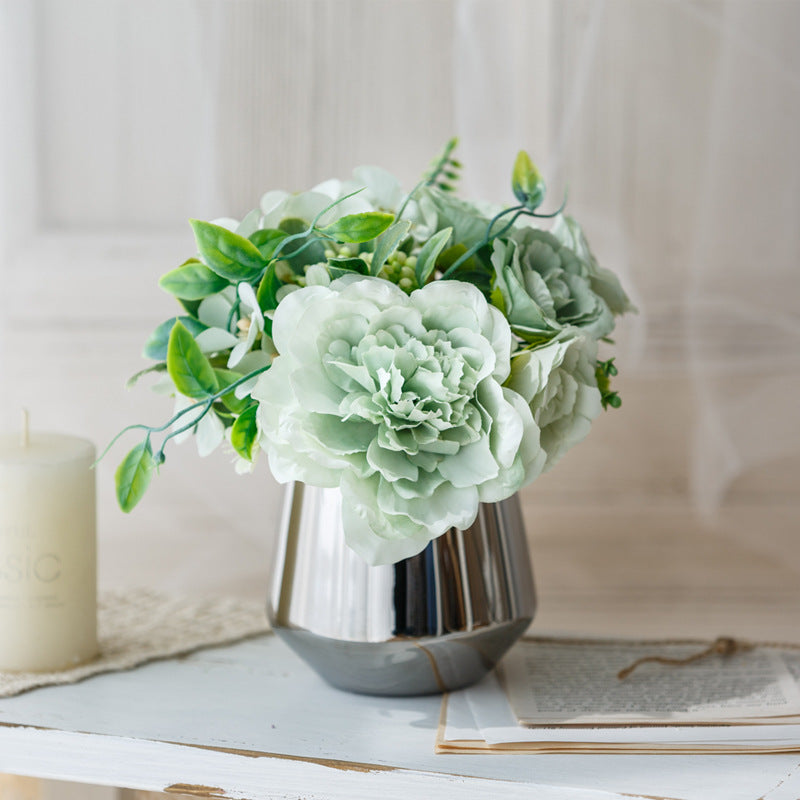 Bridal Wine Series - Artificial Silk Flowers Bouquet Arrangement For Living Room Indoor Decoration And Wedding