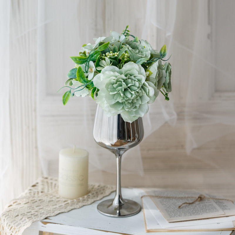 Bridal Wine Series - Artificial Silk Flowers Bouquet Arrangement For Living Room Indoor Decoration And Wedding