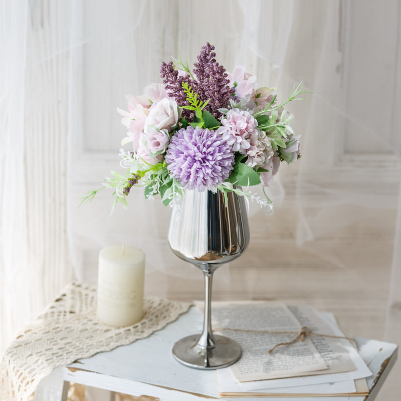 Bridal Wine Series - Artificial Silk Flowers Bouquet Arrangement For Living Room Indoor Decoration And Wedding