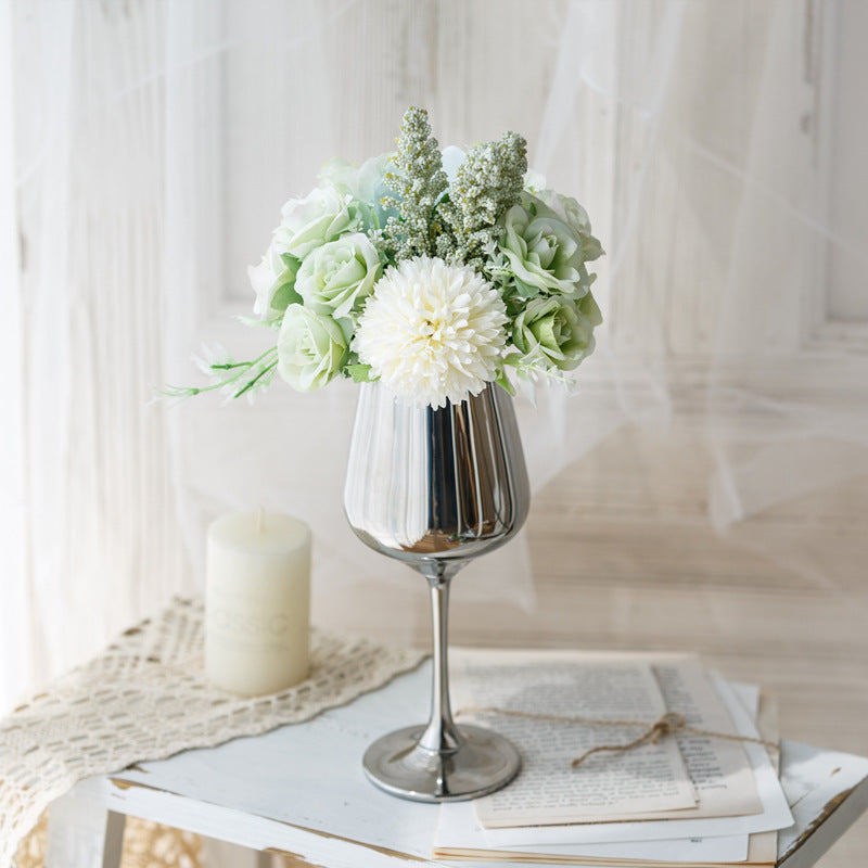 Bridal Wine Series - Artificial Silk Flowers Bouquet Arrangement For Living Room Indoor Decoration And Wedding