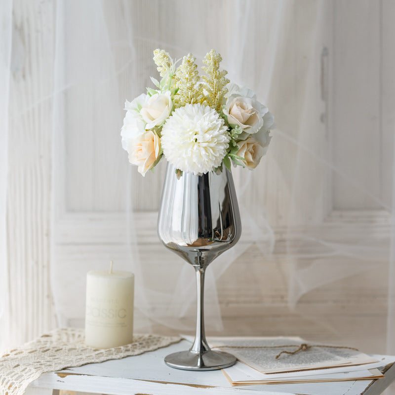 Bridal Wine Series - Artificial Silk Flowers Bouquet Arrangement For Living Room Indoor Decoration And Wedding