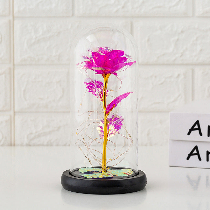 Forever Flower with Colorful 24K Gold Foil Rose