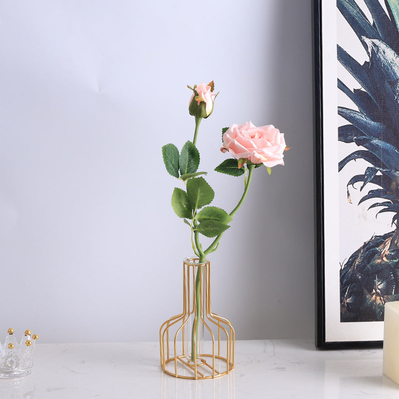 Simple Classy Series - Artificial Silk Rose Bouquet Arrangement For Living Room And Indoor Decoratio