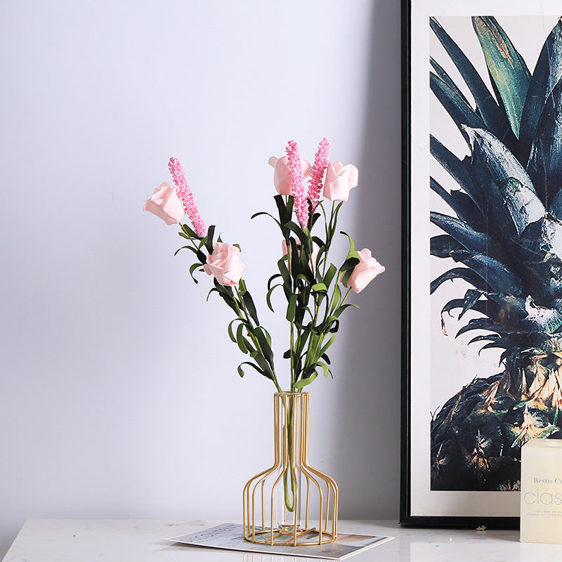 Simple Classy Series - Artificial Silk Rose Bouquet Arrangement For Living Room And Indoor Decoratio