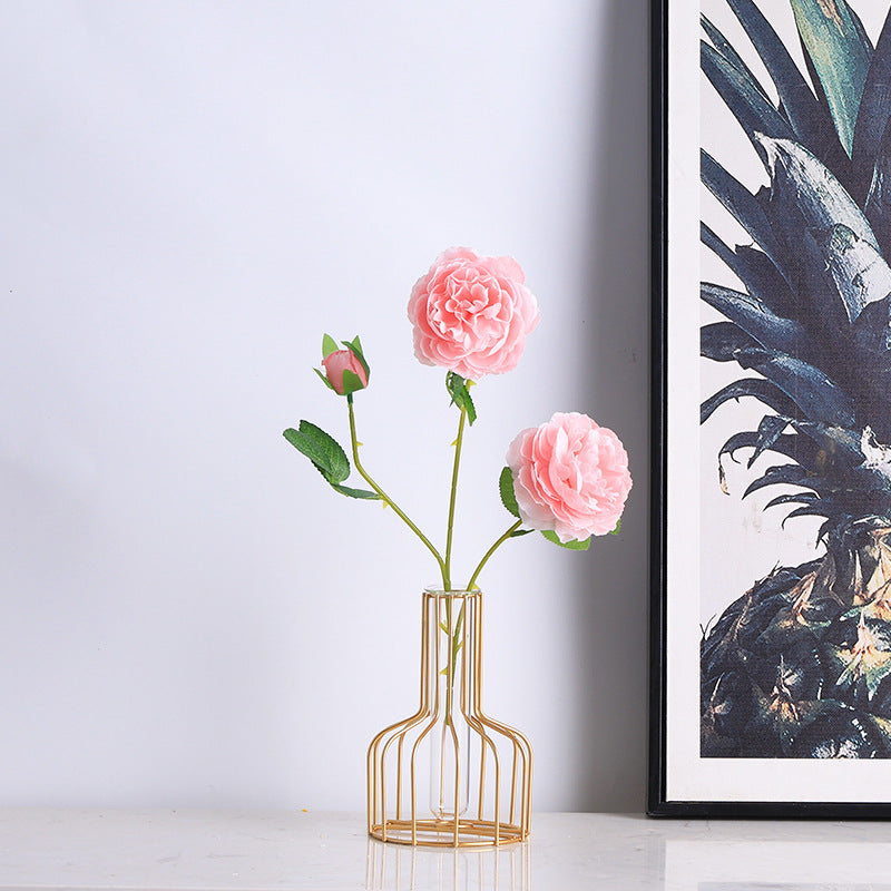 Simple Classy Series - Artificial Silk Rose Bouquet Arrangement For Living Room And Indoor Decoratio