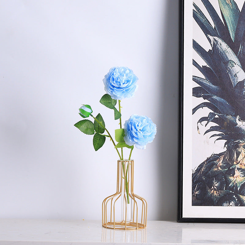 Simple Classy Series - Artificial Silk Rose Bouquet Arrangement For Living Room And Indoor Decoratio