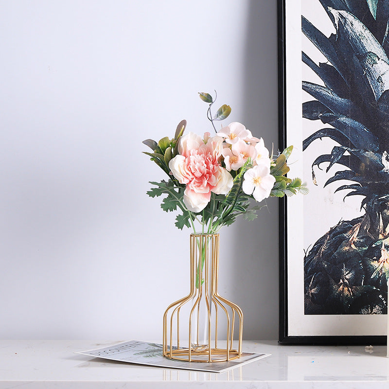 Simple Classy Series - Artificial Silk Rose Bouquet Arrangement For Living Room And Indoor Decoratio