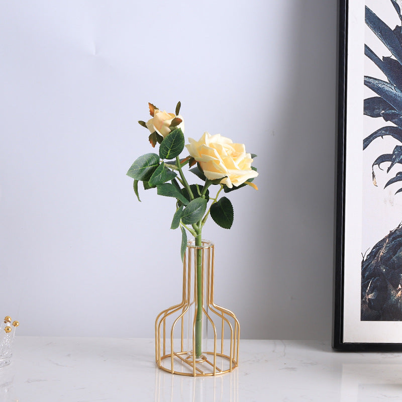 Simple Classy Series - Artificial Silk Rose Bouquet Arrangement For Living Room And Indoor Decoratio
