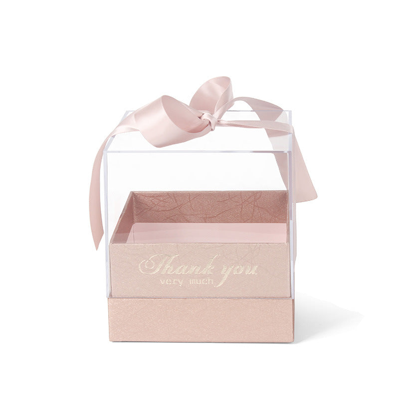 Square Acrylic Transparent Gift Box For DIY Preserved Flower