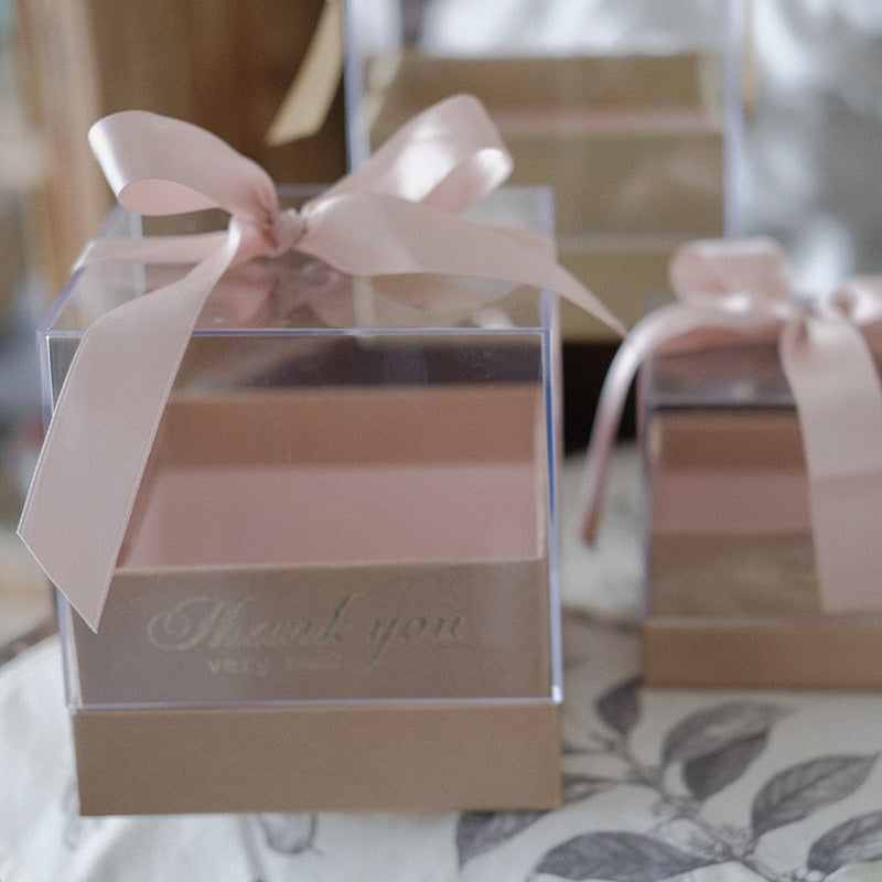 Square Acrylic Transparent Gift Box For DIY Preserved Flower