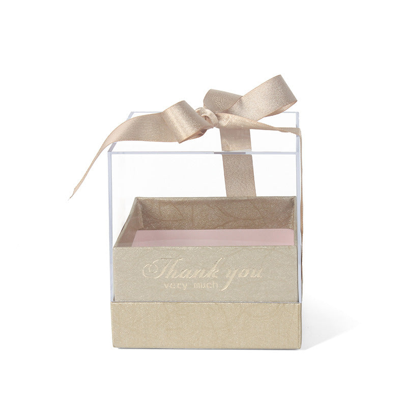 Square Acrylic Transparent Gift Box For DIY Preserved Flower