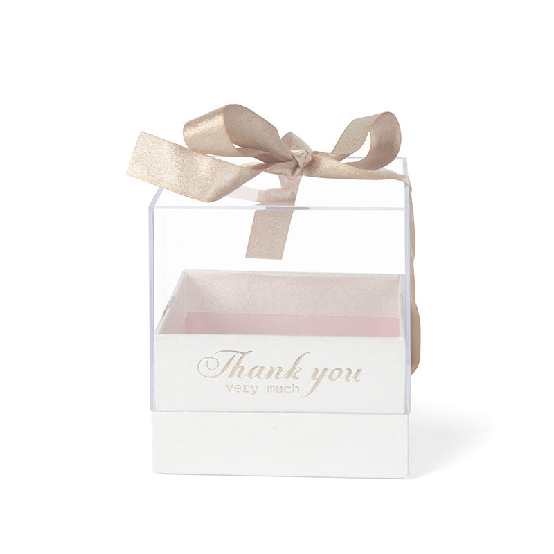 Square Acrylic Transparent Gift Box For DIY Preserved Flower