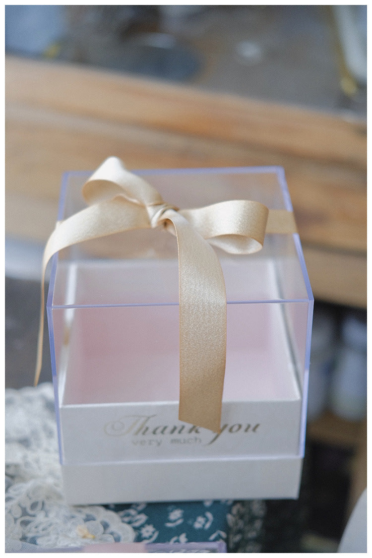 Square Acrylic Transparent Gift Box For DIY Preserved Flower