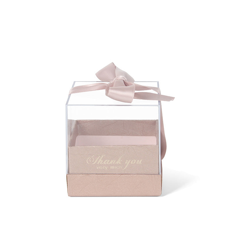 Square Acrylic Transparent Gift Box For DIY Preserved Flower