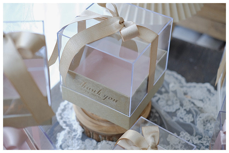 Square Acrylic Transparent Gift Box For DIY Preserved Flower