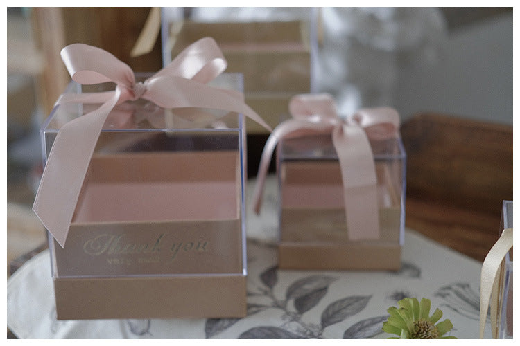Square Acrylic Transparent Gift Box For DIY Preserved Flower