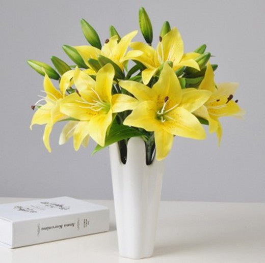 Artificial Lily For Living Room Indoor Decoration And Wedding