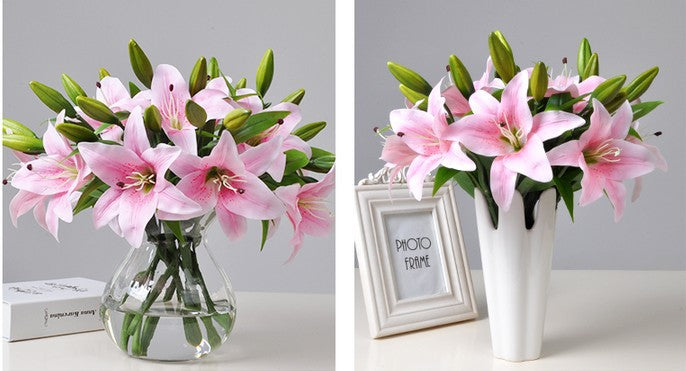 Artificial Lily For Living Room Indoor Decoration And Wedding