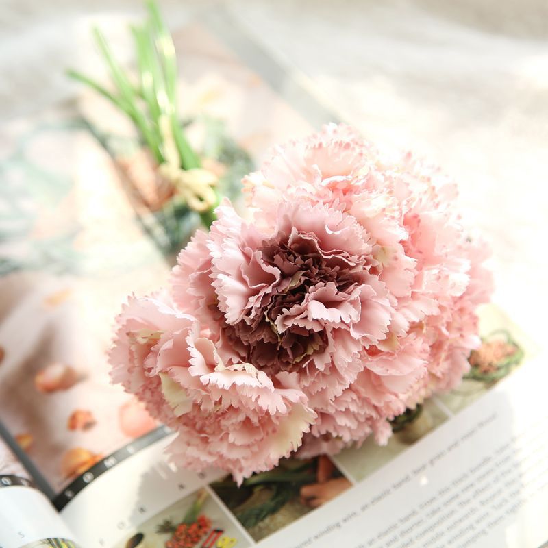 Artificial Carnation Bouquet For Living Room Indoor Decoration And Wedding