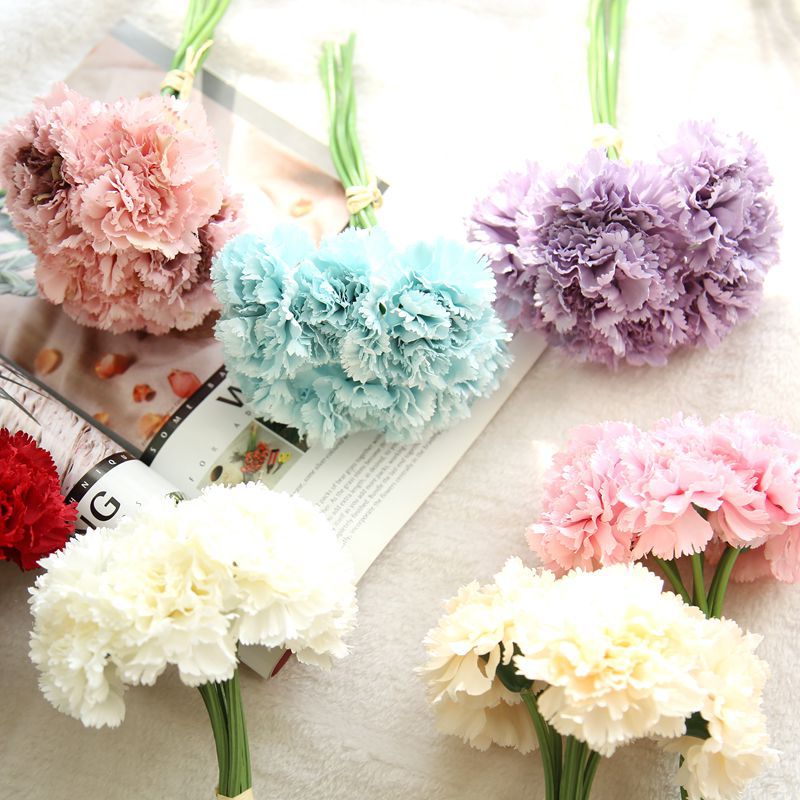 Artificial Carnation Bouquet For Living Room Indoor Decoration And Wedding