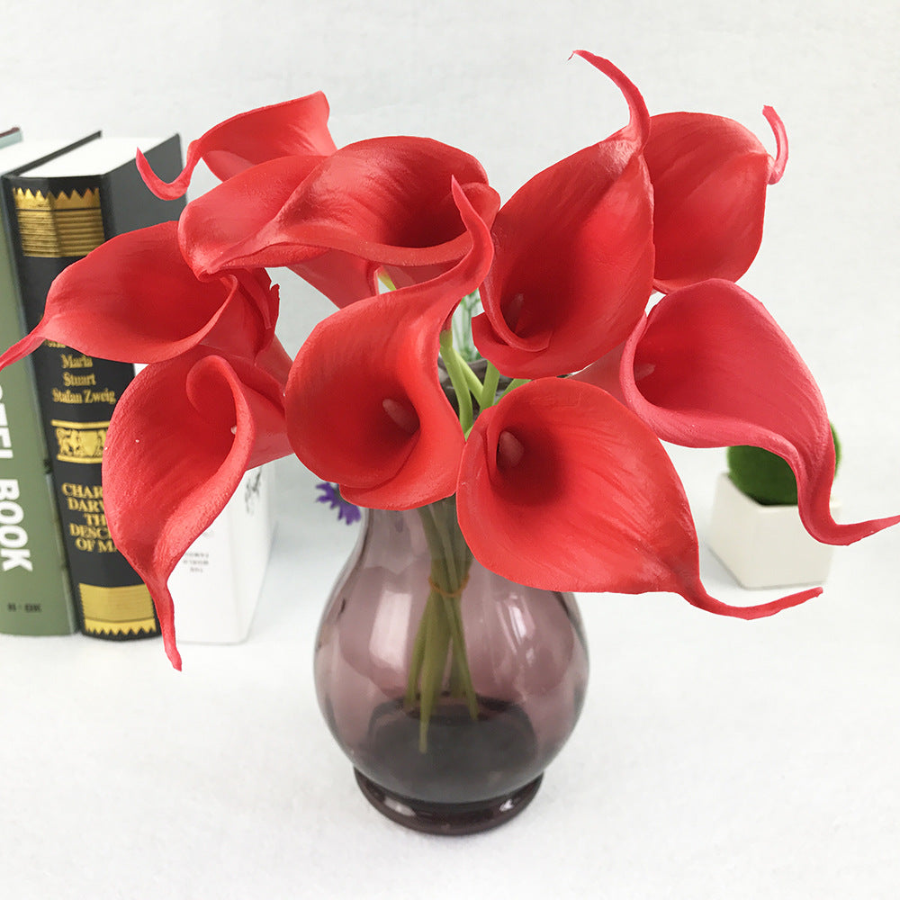 Artificial Calla Lily Bridal For Living Room Indoor Decoration Wedding Bouquet Head Real Touch Flower Bouquets