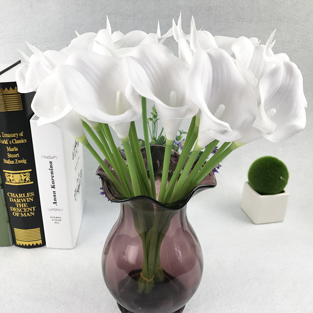 Artificial Calla Lily Bridal For Living Room Indoor Decoration Wedding Bouquet Head Real Touch Flower Bouquets