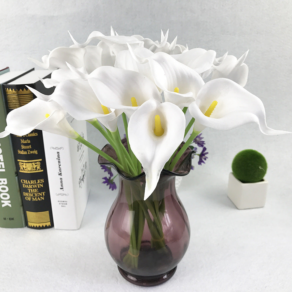 Artificial Calla Lily Bridal For Living Room Indoor Decoration Wedding Bouquet Head Real Touch Flower Bouquets