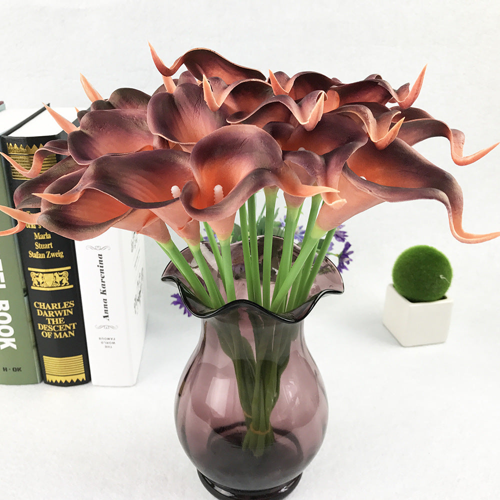 Artificial Calla Lily Bridal For Living Room Indoor Decoration Wedding Bouquet Head Real Touch Flower Bouquets