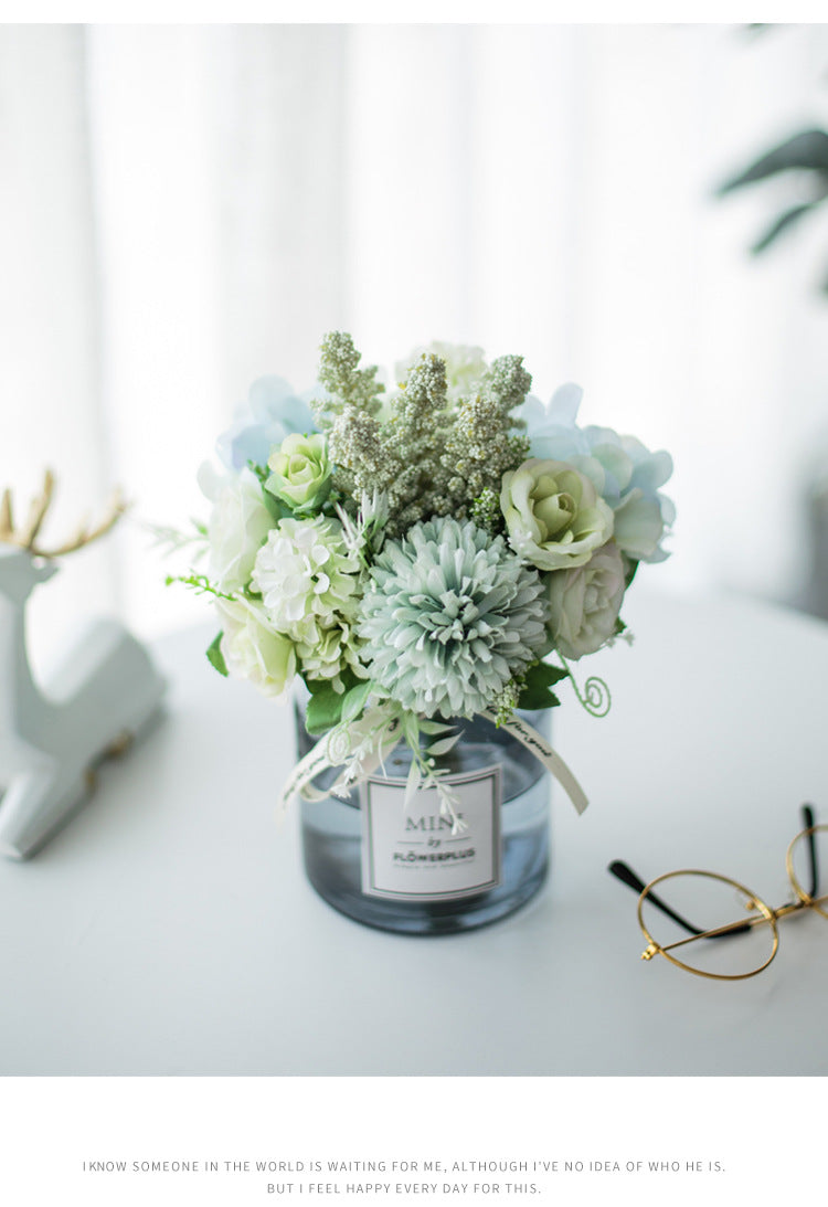 Circle Heart Series - Artificial Silk Flowers Bouquet Arrangement For Living Room And Indoor Decoration