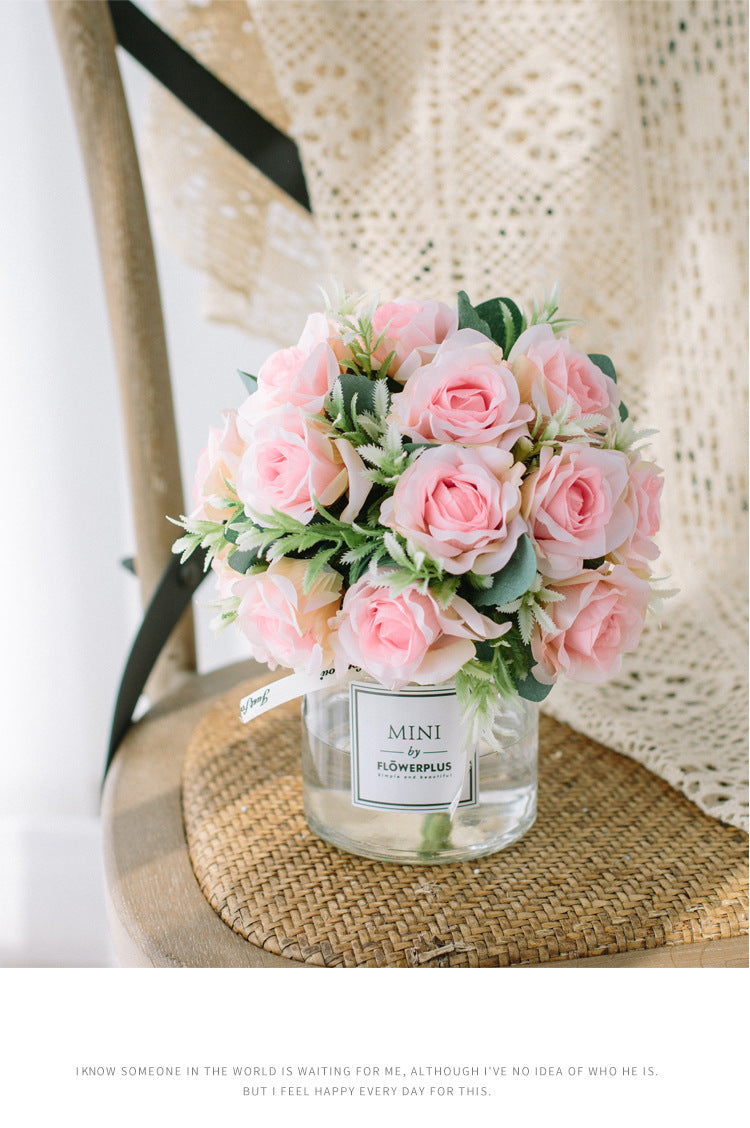 Circle Heart Series - Artificial Silk Flowers Bouquet Arrangement For Living Room And Indoor Decoration