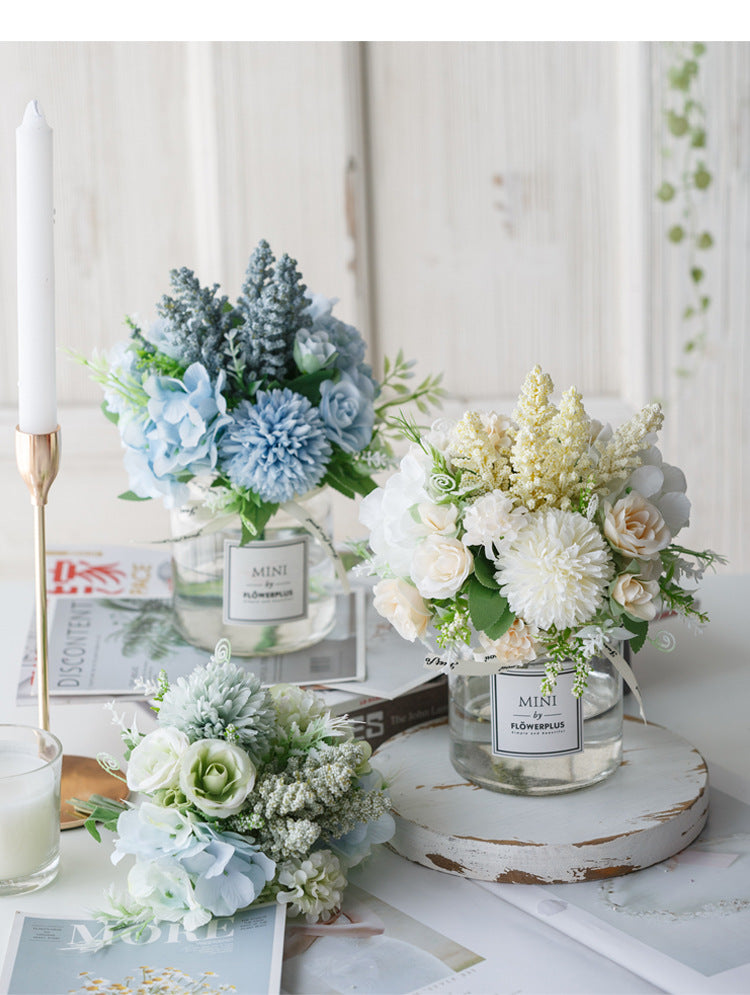 Circle Heart Series - Artificial Silk Flowers Bouquet Arrangement For Living Room And Indoor Decoration